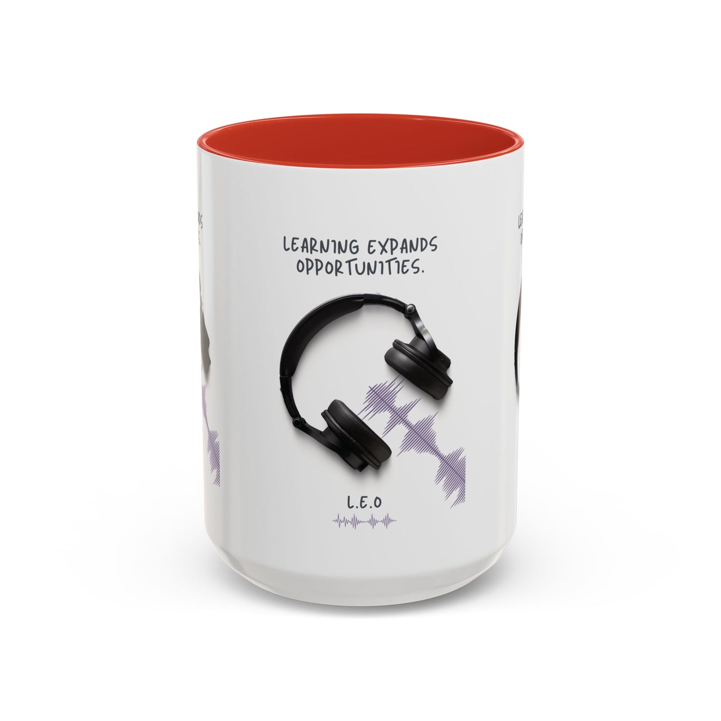 Personalized Initial Headphones Accent Coffee Mug