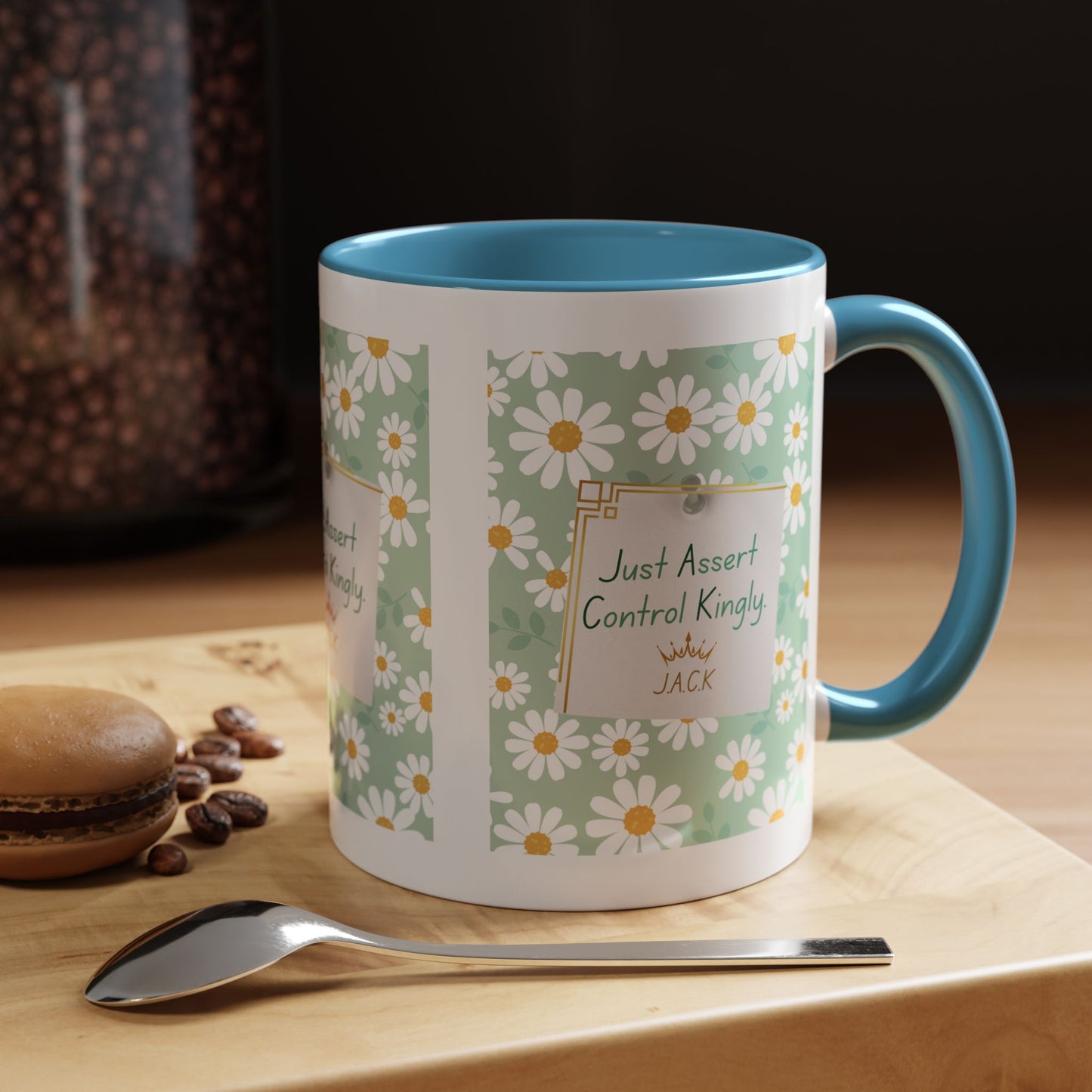 Personalized Floral Message Accent Coffee Mug