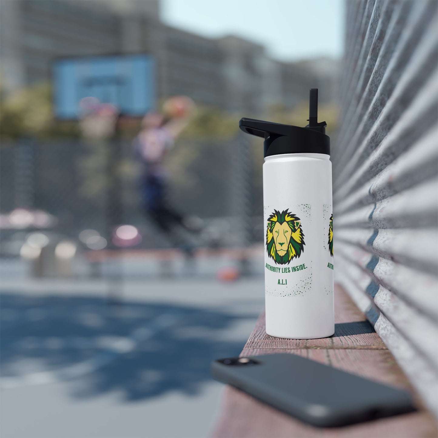 Personalized Initial Quote Lion Stainless Steel Water Bottle