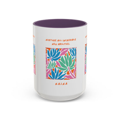 Personalized Initial Floral Momentum Accent Coffee Mug
