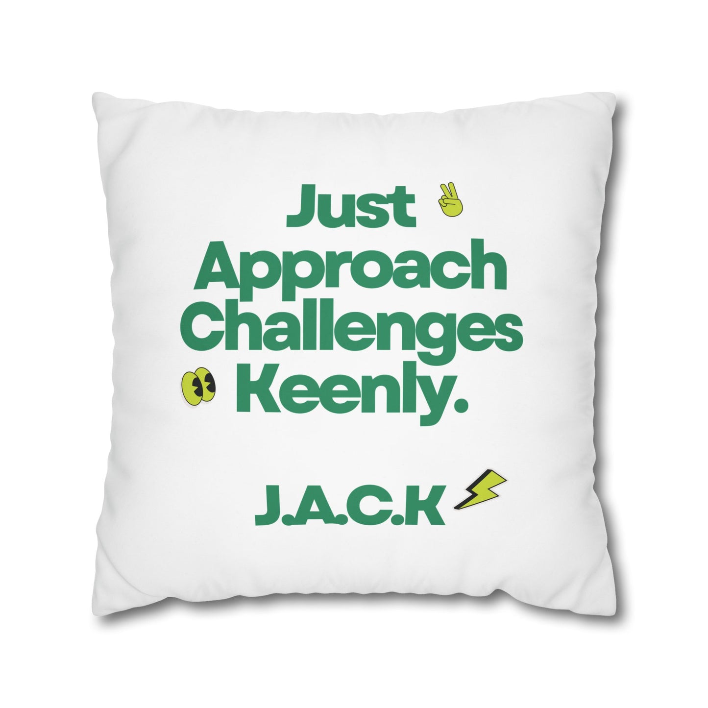 Personalized Initial Quote Simple Note — Custom Sayings on Square Poly Canvas Pillowcase