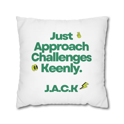 Personalized Initial Quote Simple Note — Custom Sayings on Square Poly Canvas Pillowcase