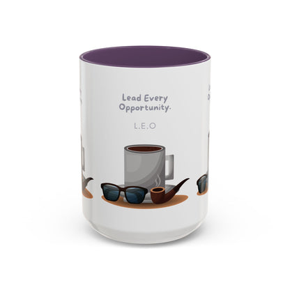 Personalized Initial Coffee and Sunglasses Accent Coffee Mug