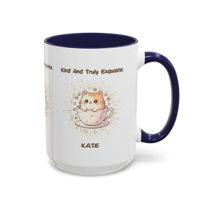 Personalized Initial Exquisite Cat Accent Coffee Mug