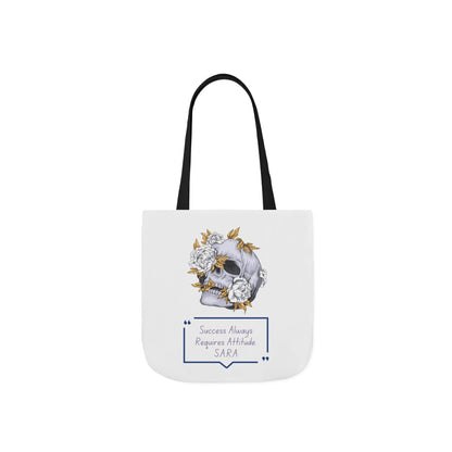 Personalized Initial Quote Floral Skull Canvas Tote Custom Name