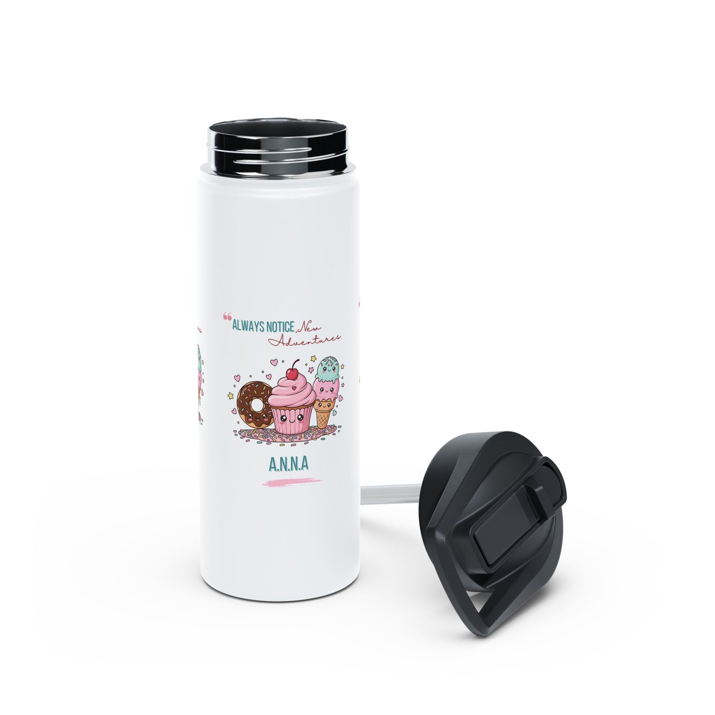 Personalized Initial Quote Sweet Treat Stainless Steel Water Bottle