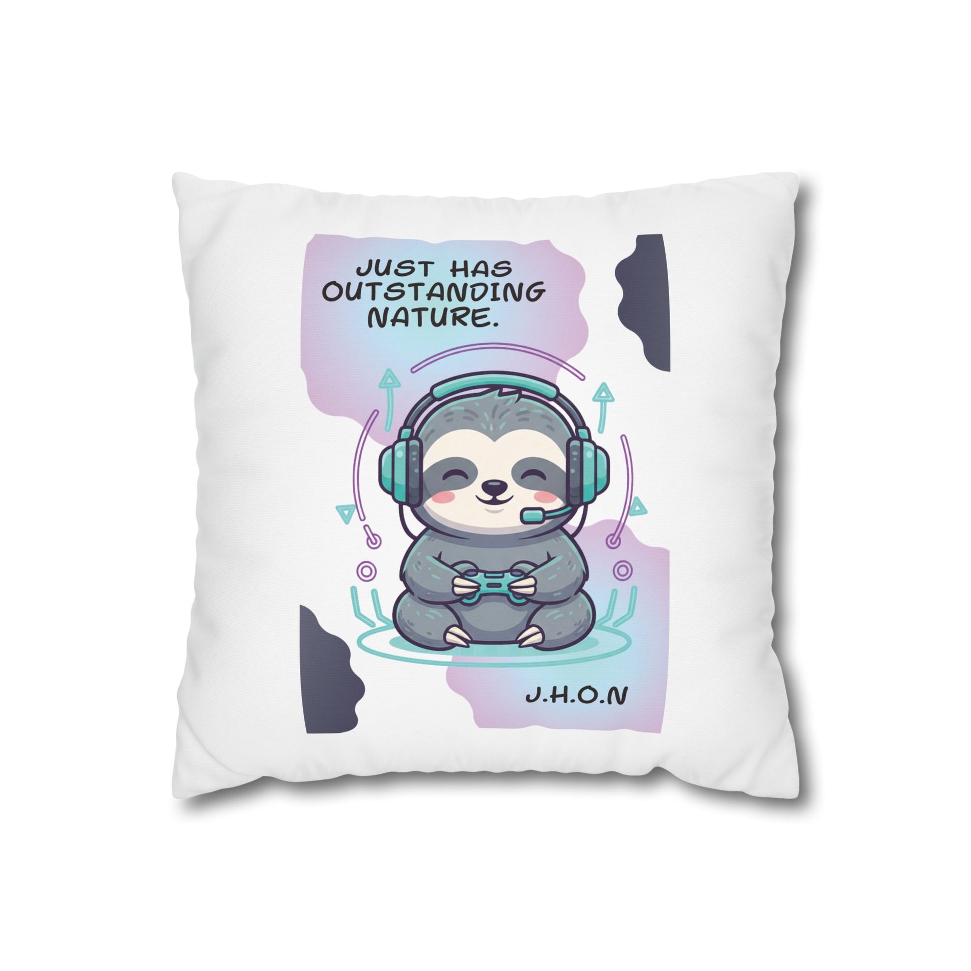 Customized monogrammed pillowcase with personalized quote. High-quality poly canvas square cushion cover, ideal for housewarming, wedding, or anniversary gifts with bespoke text.