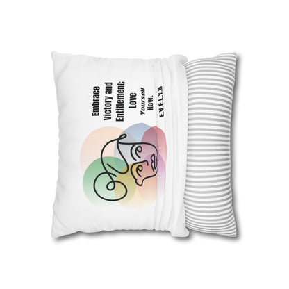 Personalized Initial Quote Simple Girl — Custom Sayings on Square Poly Canvas Pillowcase