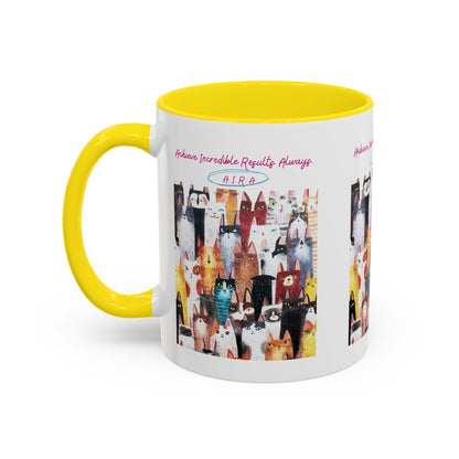 Personalized Initial Cat Collage Accent Coffee Mug