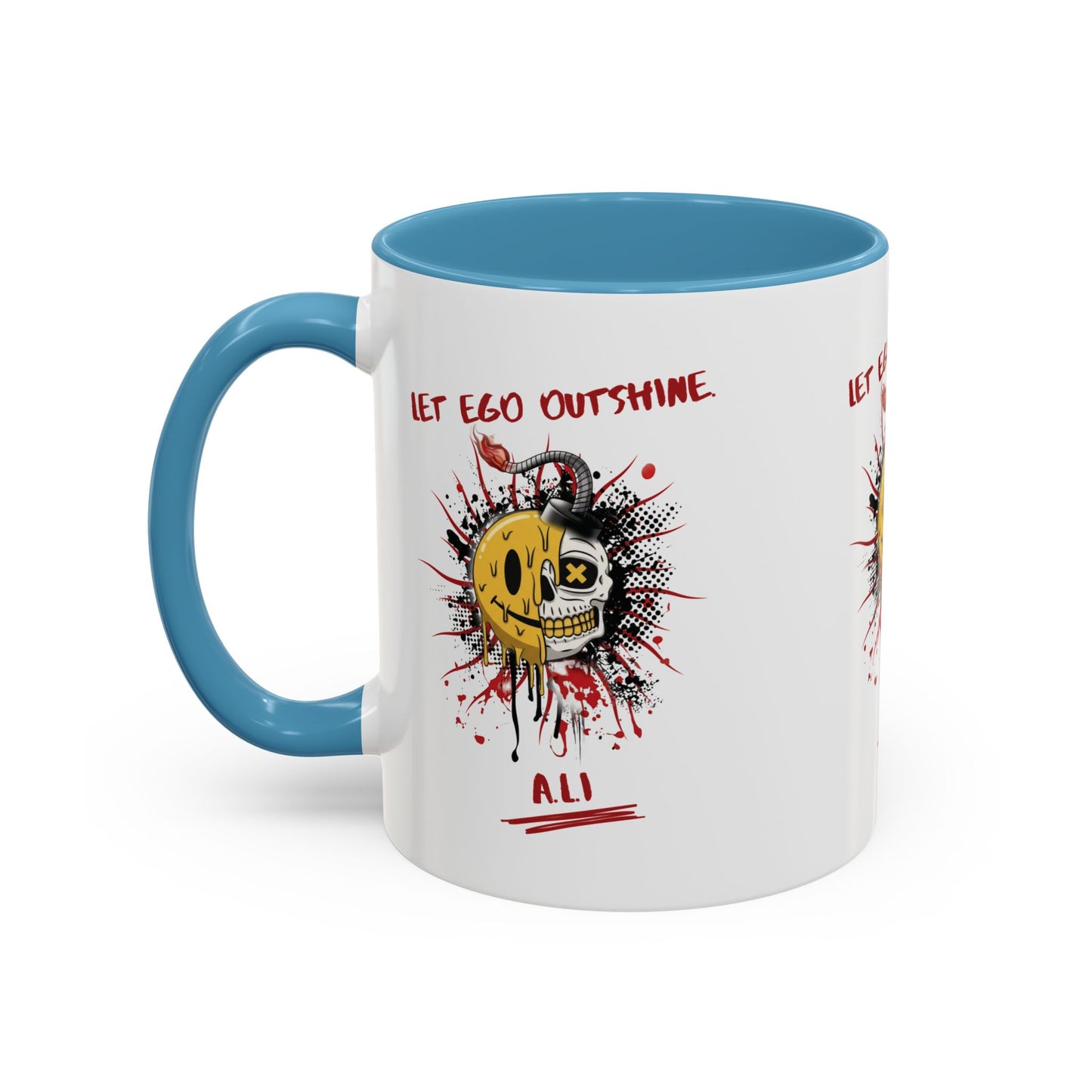 Personalized Split Smile Skull Accent Coffee Mug