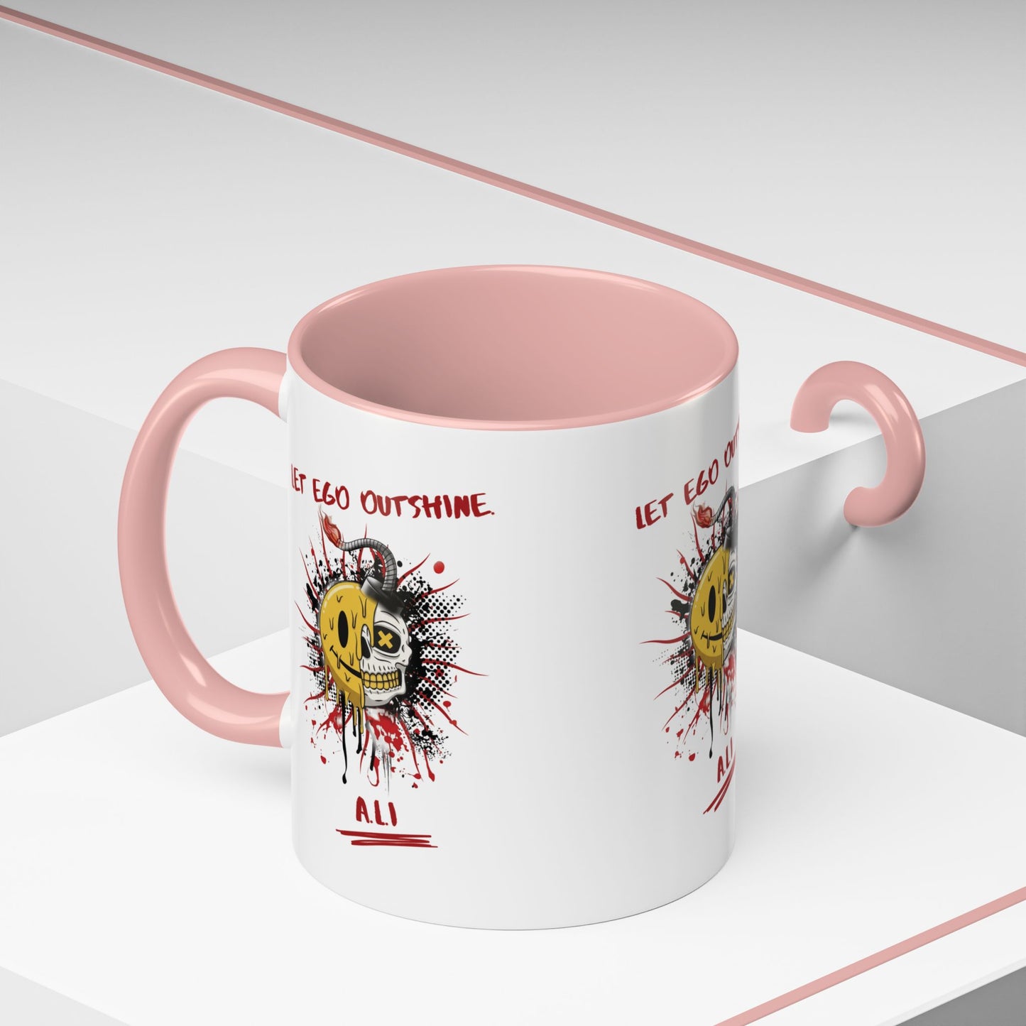 Personalized Split Smile Skull Accent Coffee Mug