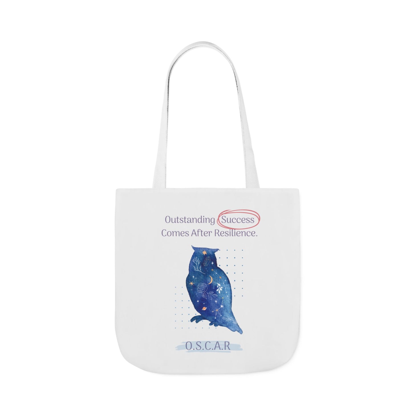 Personalized Initial Quote Owl Galaxy Canvas Tote Custom Name