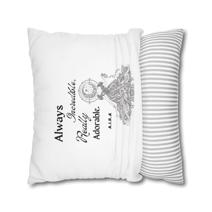 Personalized Initial Quote Light Girl — Custom Sayings on Square Poly Canvas Pillowcase
