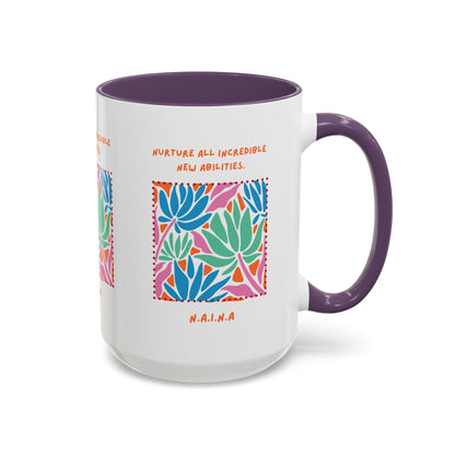 Personalized Initial Floral Momentum Accent Coffee Mug