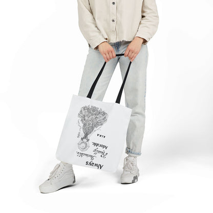 Personalized Initial Quote Light Girl Canvas Tote Custom Name