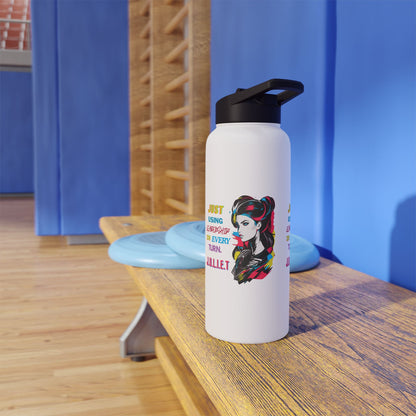 Personalized Initial Quote Vintage Girl Stainless Steel Water Bottle