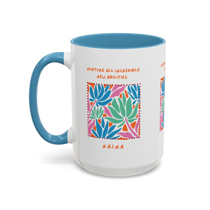 Personalized Initial Floral Momentum Accent Coffee Mug