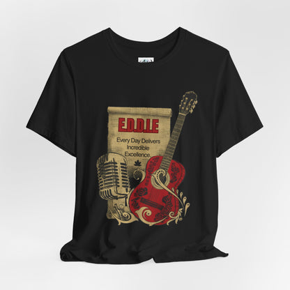 Personalized Music Vintage Microphone & Guitar Tee