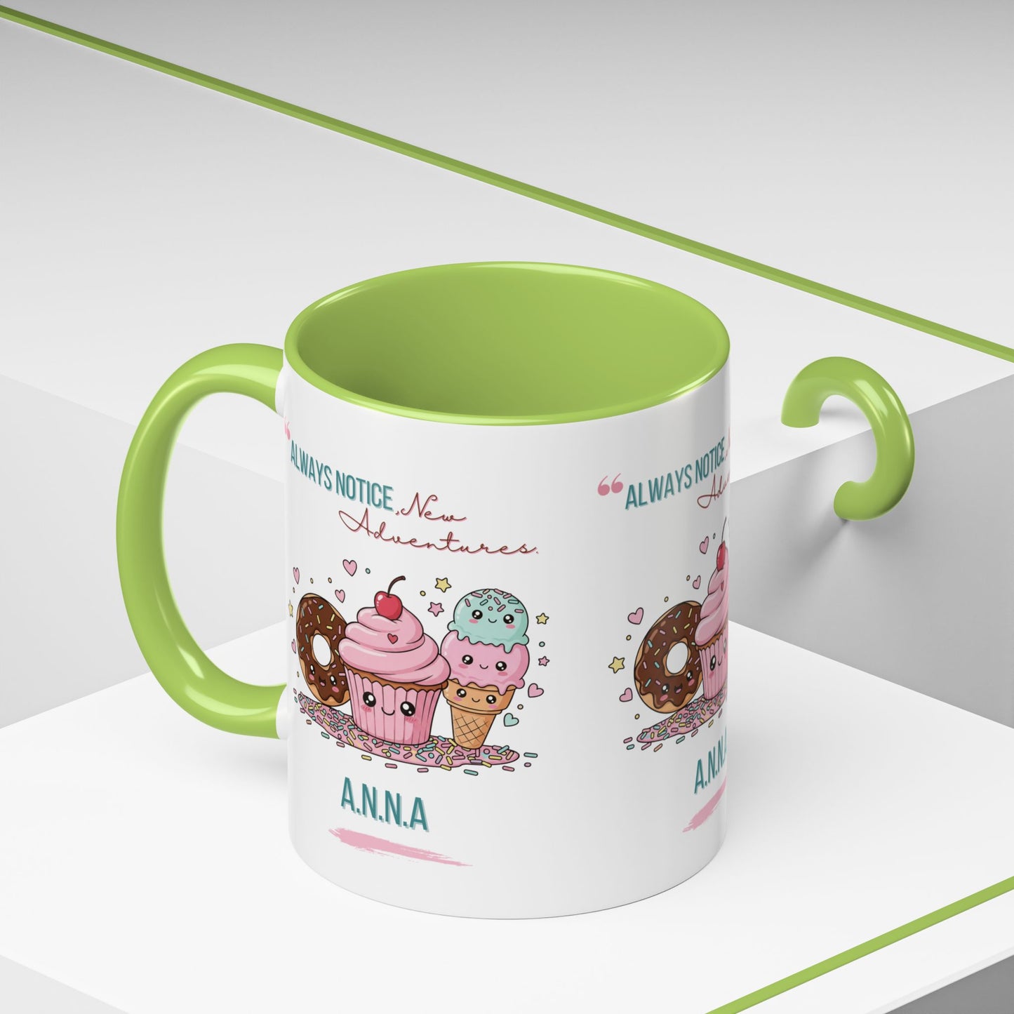 Personalized Initial Sweet Treat Accent Coffee Mug