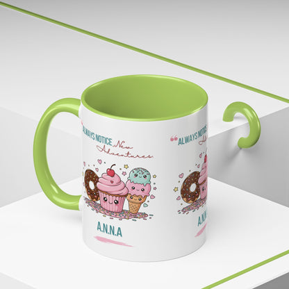 Personalized Initial Sweet Treat Accent Coffee Mug