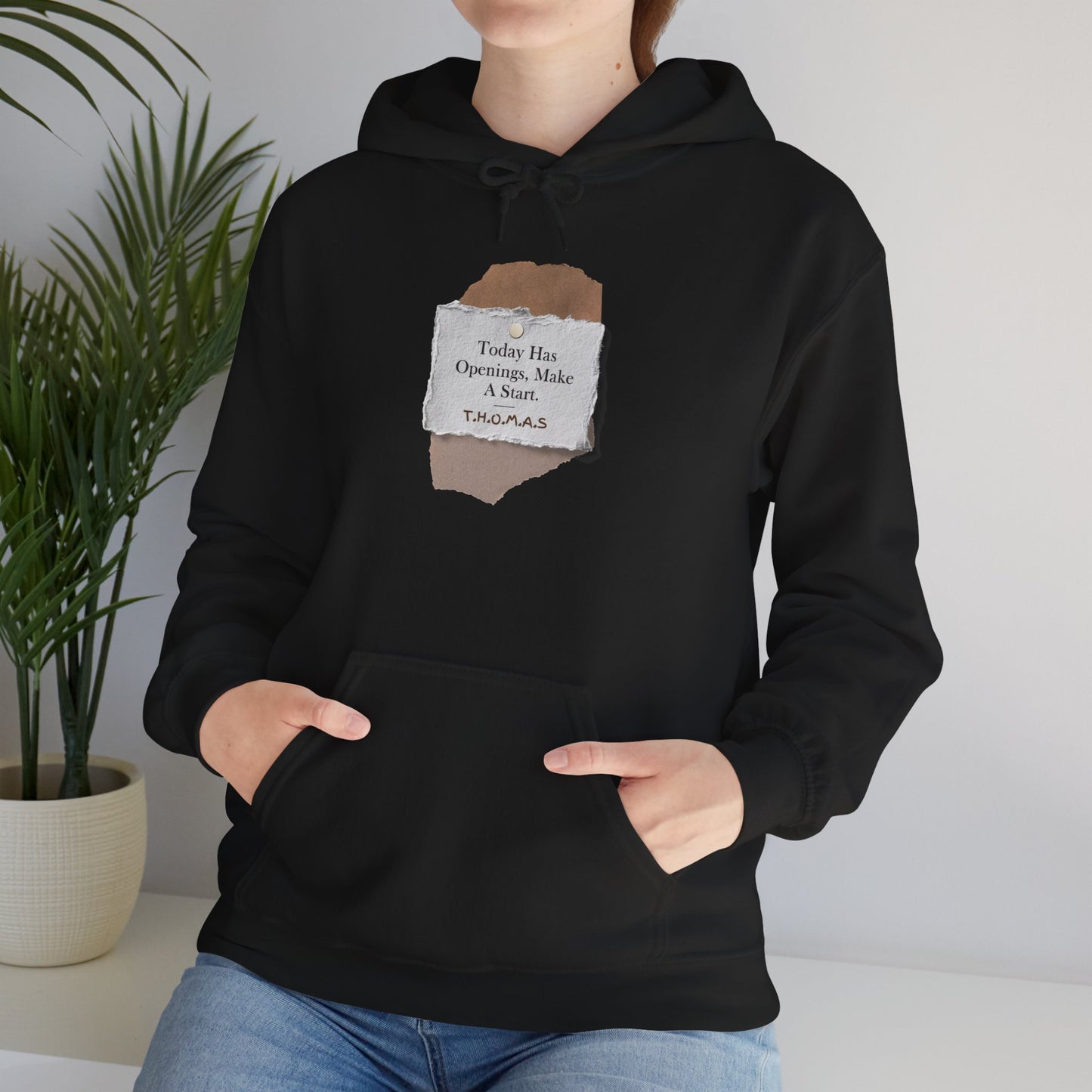 Personalized Torn Paper Motive Hooded Sweatshirt