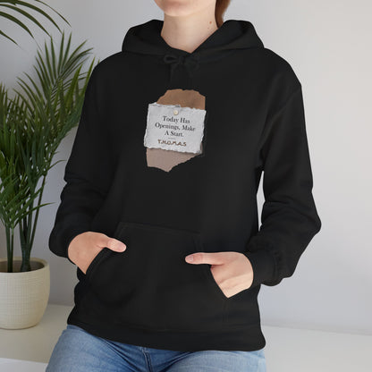 Personalized Torn Paper Motive Hooded Sweatshirt