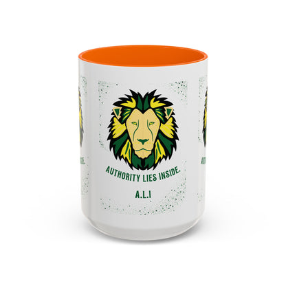 Personalized Initial Lion Accent Coffee Mug