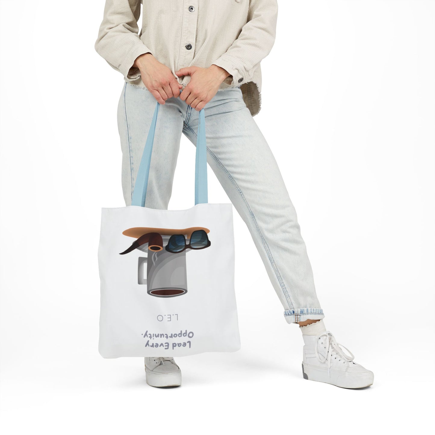 Personalized Initial Quote Sunglasses and Coffee Canvas Tote Custom Name