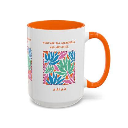Personalized Initial Floral Momentum Accent Coffee Mug