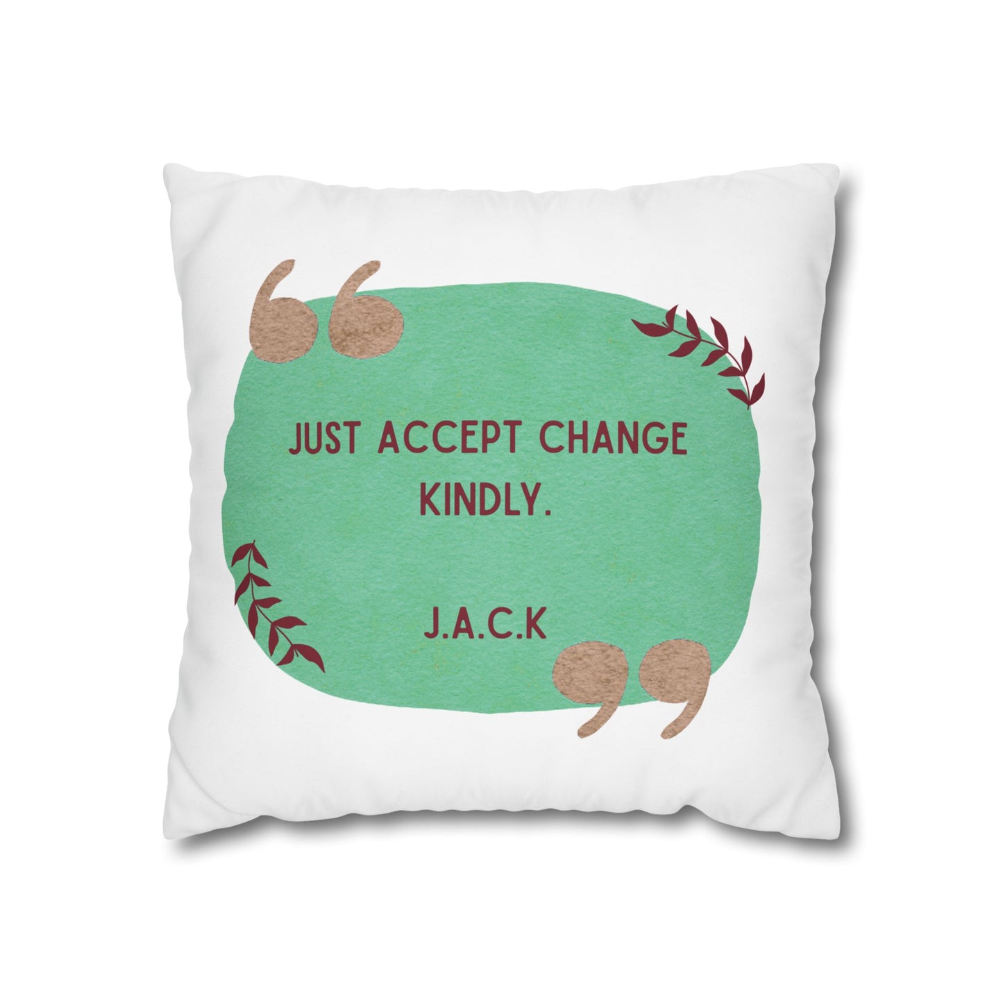Personalized Initial Quote Oval Note — Custom Sayings on Square Poly Canvas Pillowcase