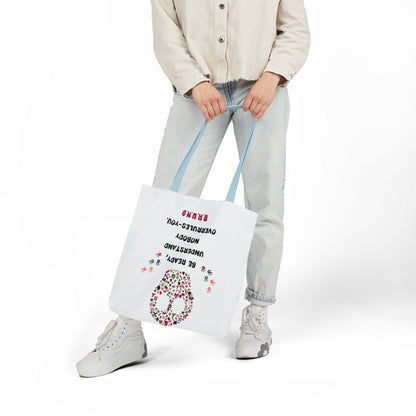 Personalized Initial Quote Floral Skull Canvas Tote Custom Name