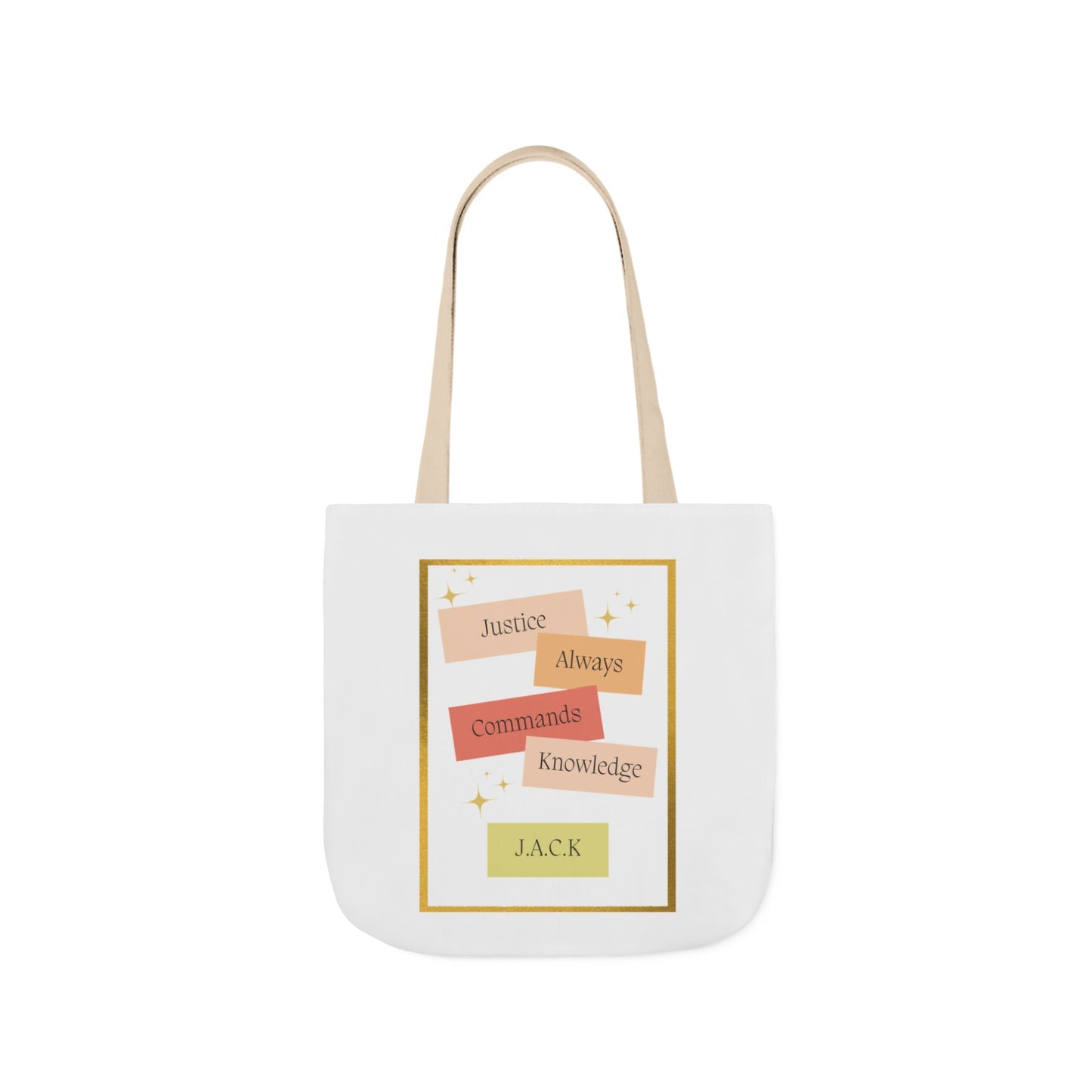 Personalized Initial Quote Inspirational Canvas Tote Custom Name