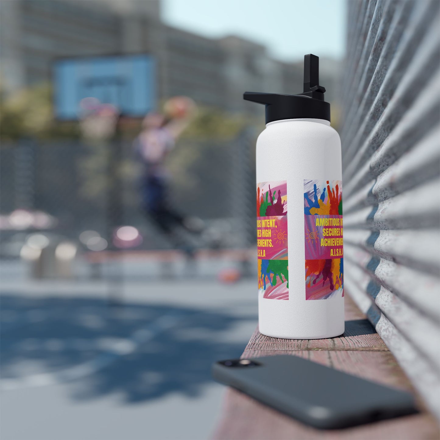 Personalized Initial Quote Colorful Paint Stainless Steel Water Bottle