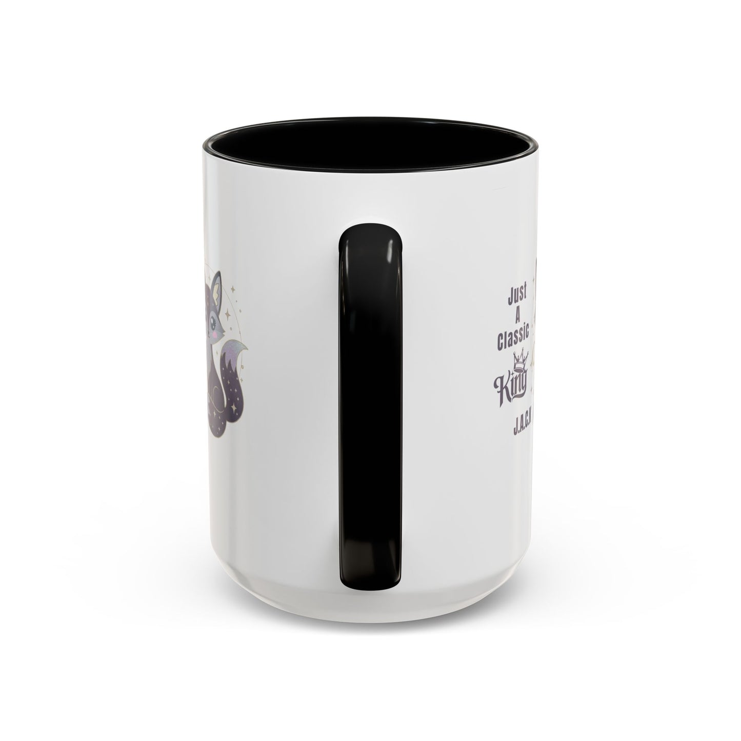 Personalized Initial Fox King Accent Coffee Mug
