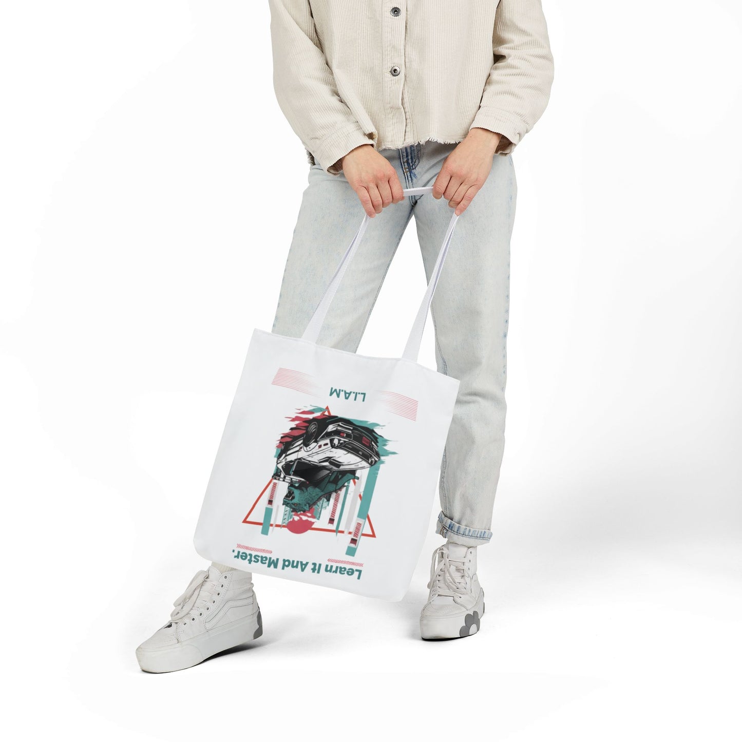 Personalized Initial Quote Dinosaur Car Canvas Tote Custom Name