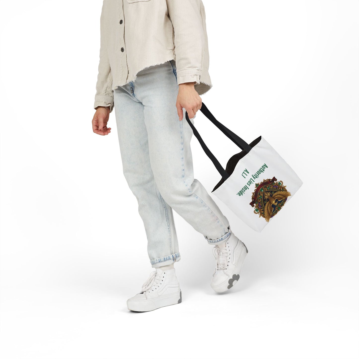 Personalized Initial Quote Eagle Wings Canvas Tote Custom Name