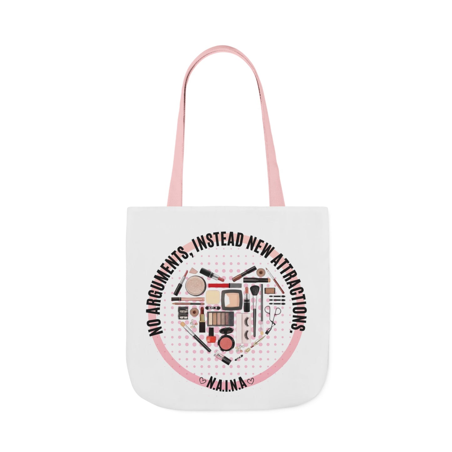 Personalized Initial Quote Cosmetic Heart Canvas Tote Custom Name