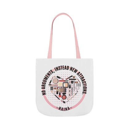 Personalized Initial Quote Cosmetic Heart Canvas Tote Custom Name