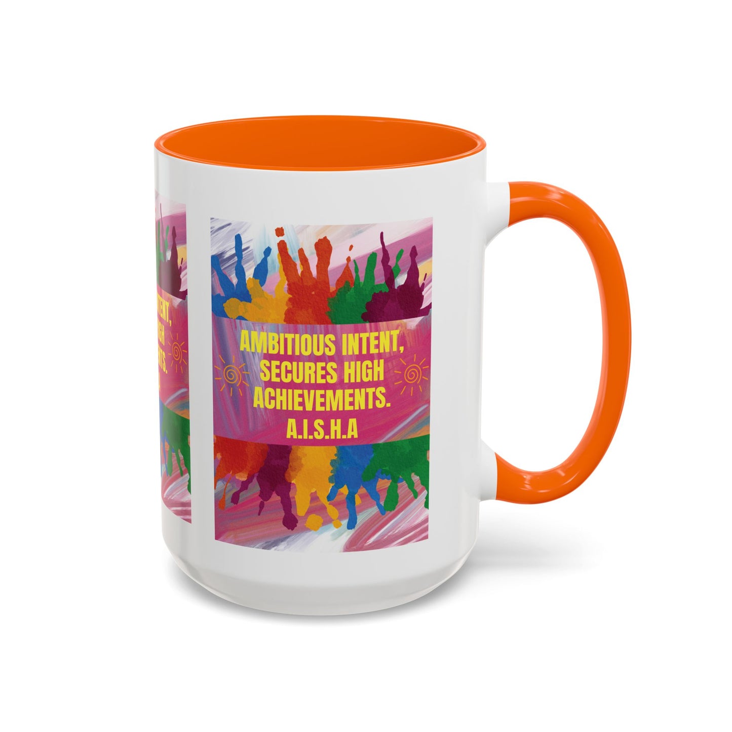 Personalized Initial Colorful Paint Accent Coffee Mug