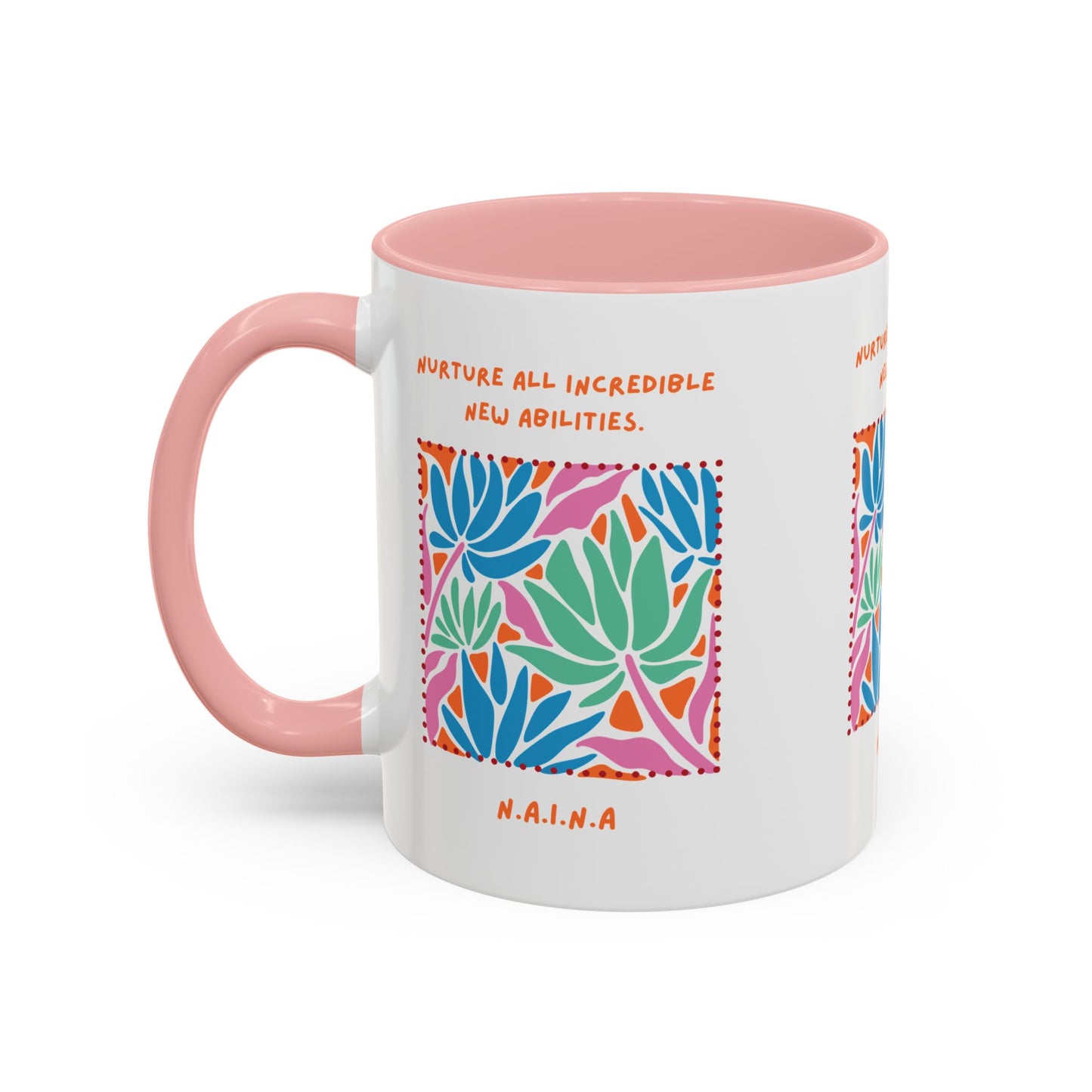Personalized Initial Floral Momentum Accent Coffee Mug