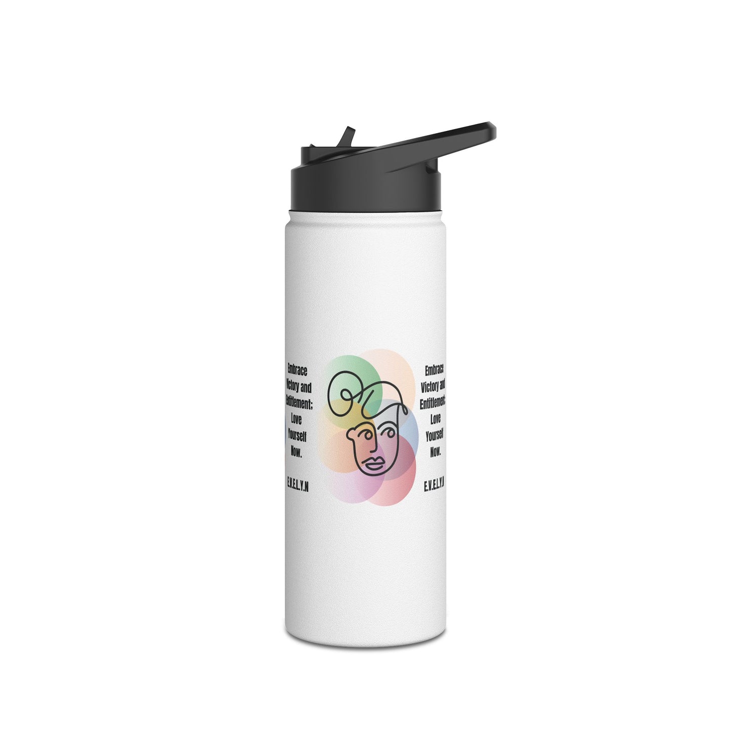 Personalized Initial Quote Sketch Girl Stainless Steel Water Bottle