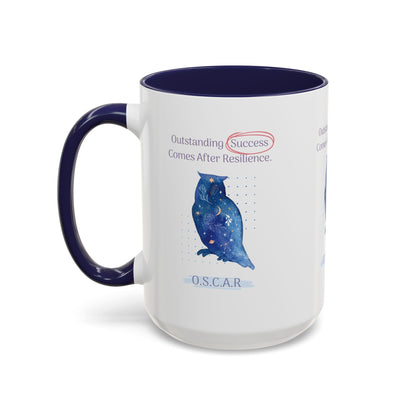 Personalized Initial Galaxy Owl Accent Coffee Mug