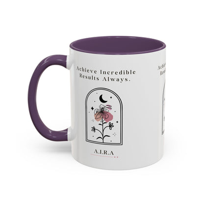 Personalized Initial Floral Moon Accent Coffee Mug