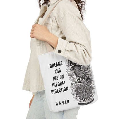 Personalized Initial Quote Owl Vision Canvas Tote Custom Name