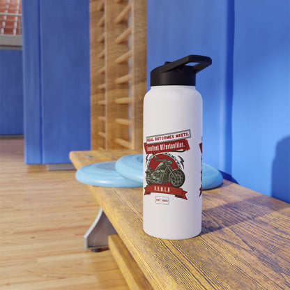 Personalized Initial Quote Motorcycle Stainless Steel Water Bottle