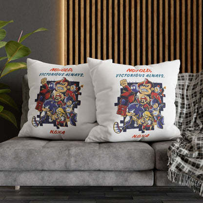 Personalized Initial Quote Cartoon — Custom Sayings on Square Poly Canvas Pillowcase