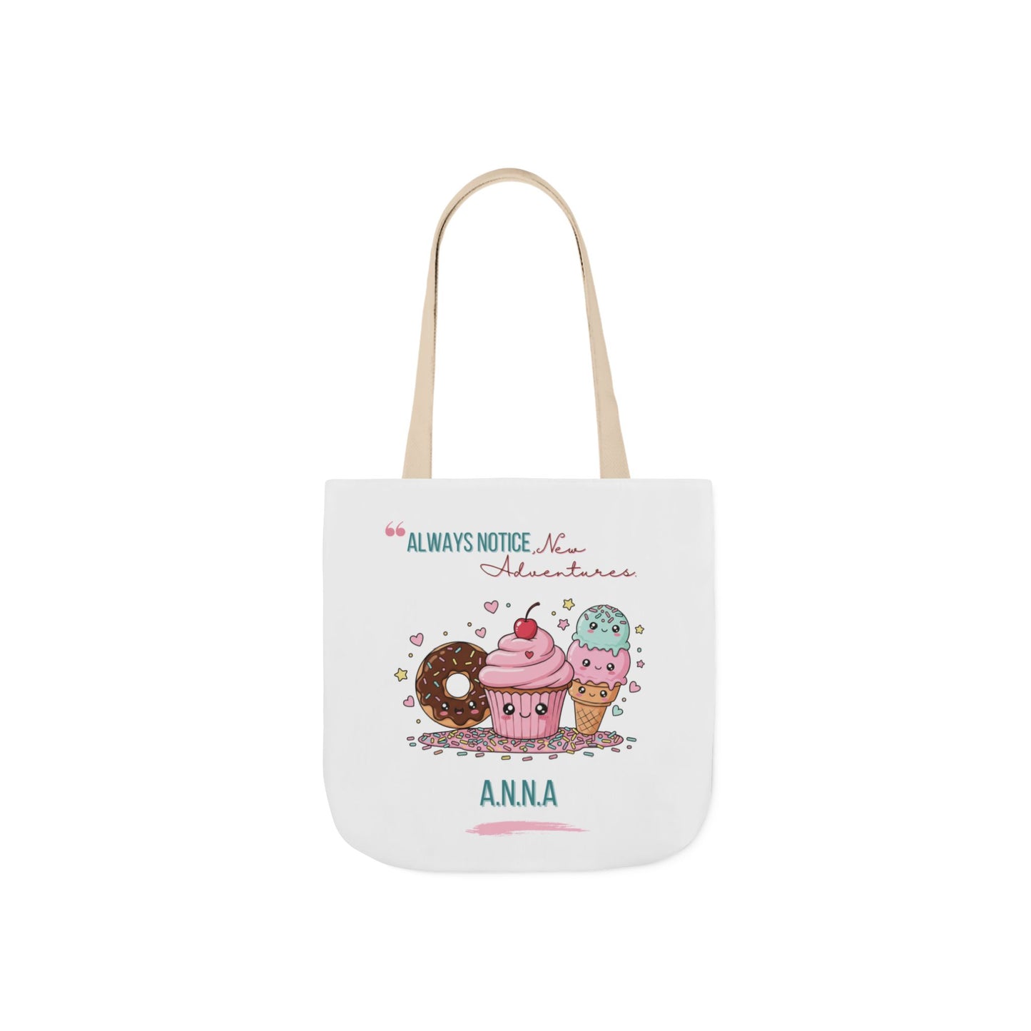 Personalized Initial Quote Sweet Treat Canvas Tote Custom Name