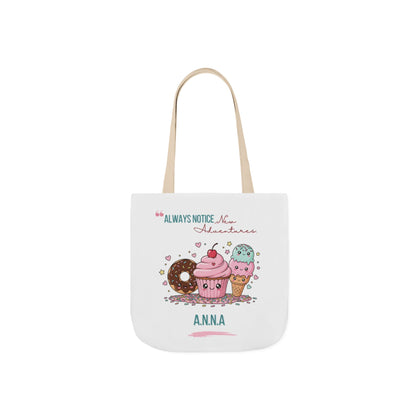 Personalized Initial Quote Sweet Treat Canvas Tote Custom Name