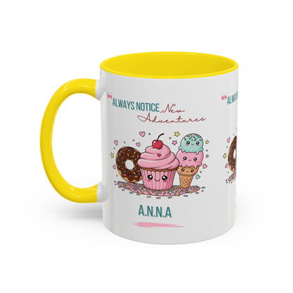 Personalized Initial Sweet Treat Accent Coffee Mug