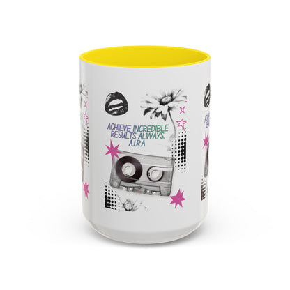 Personalized Cassette Vibes Accent Coffee Mug